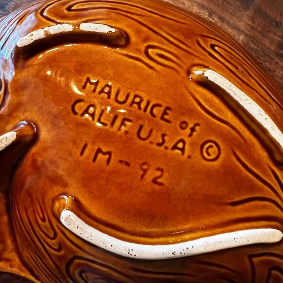 Vintage Maurice Of Calif USA Leaf-Shaped Ceramic Dish - Picture 4 of 11